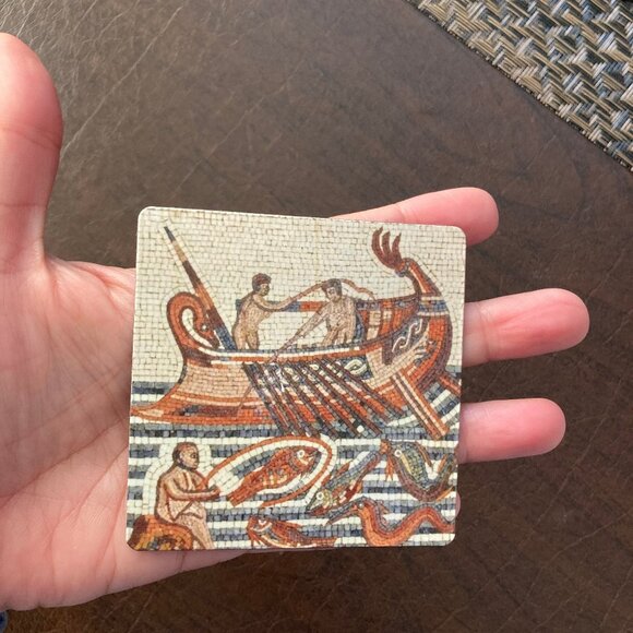 NWT "Tunisian Mosaic of Fishermen" Artisan Magnet - Picture 3 of 4